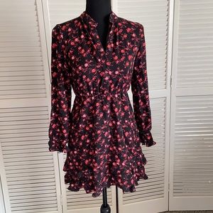 PJ Barcelona black dress with red flowers